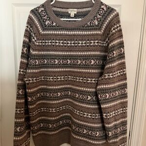 Men's J Crew Brown Patterned Sweater